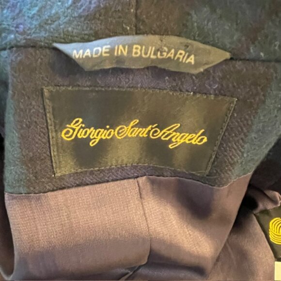 Vintage Tartan100% Wool Black Watch Plaid Double Breasted Blazer Jacket 8 - Picture 10 of 11